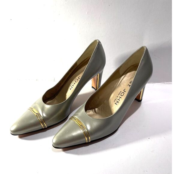 St. John made in Italy heeled shoes pointy toe career preppy women 7.5 - Picture 1 of 8